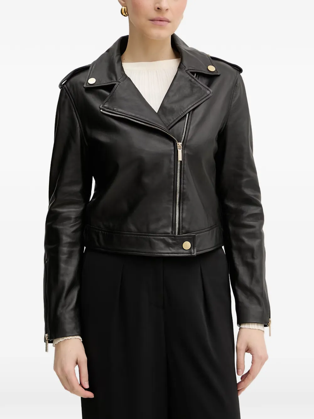 Armani Exchange epaulette zip-up jacket - Schwarz