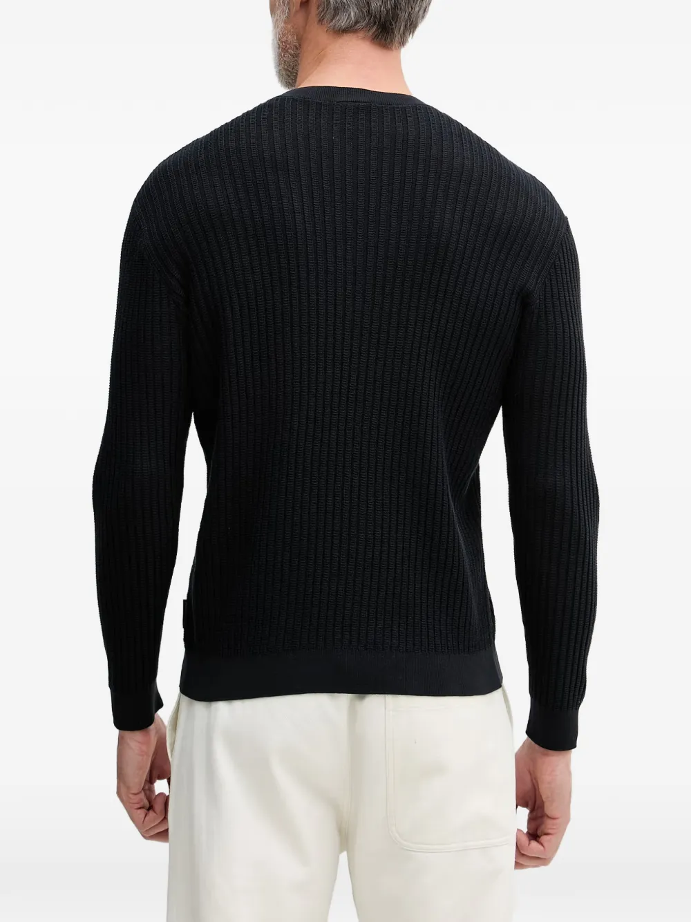 Armani Exchange Ribgebreide trui Zwart
