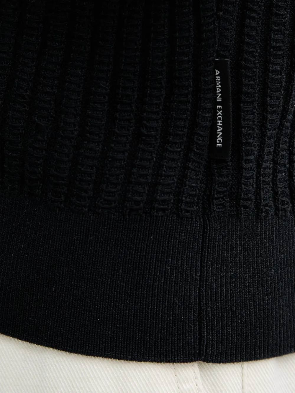 Armani Exchange Ribgebreide trui Zwart