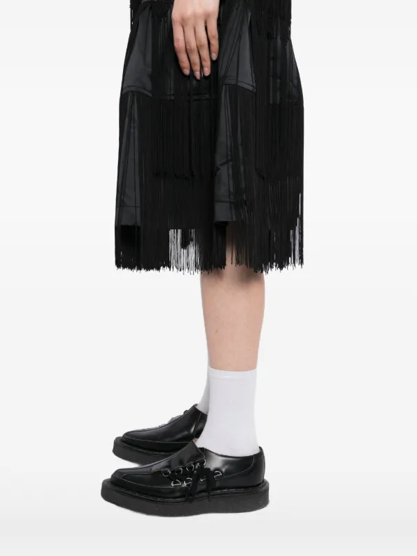 Black Comme Des Garçons フリンジ ティアードスカート | ブラック