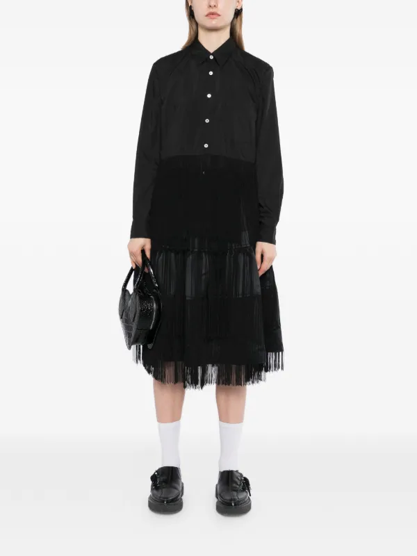 Black Comme Des Garçons フリンジ ティアードスカート | ブラック