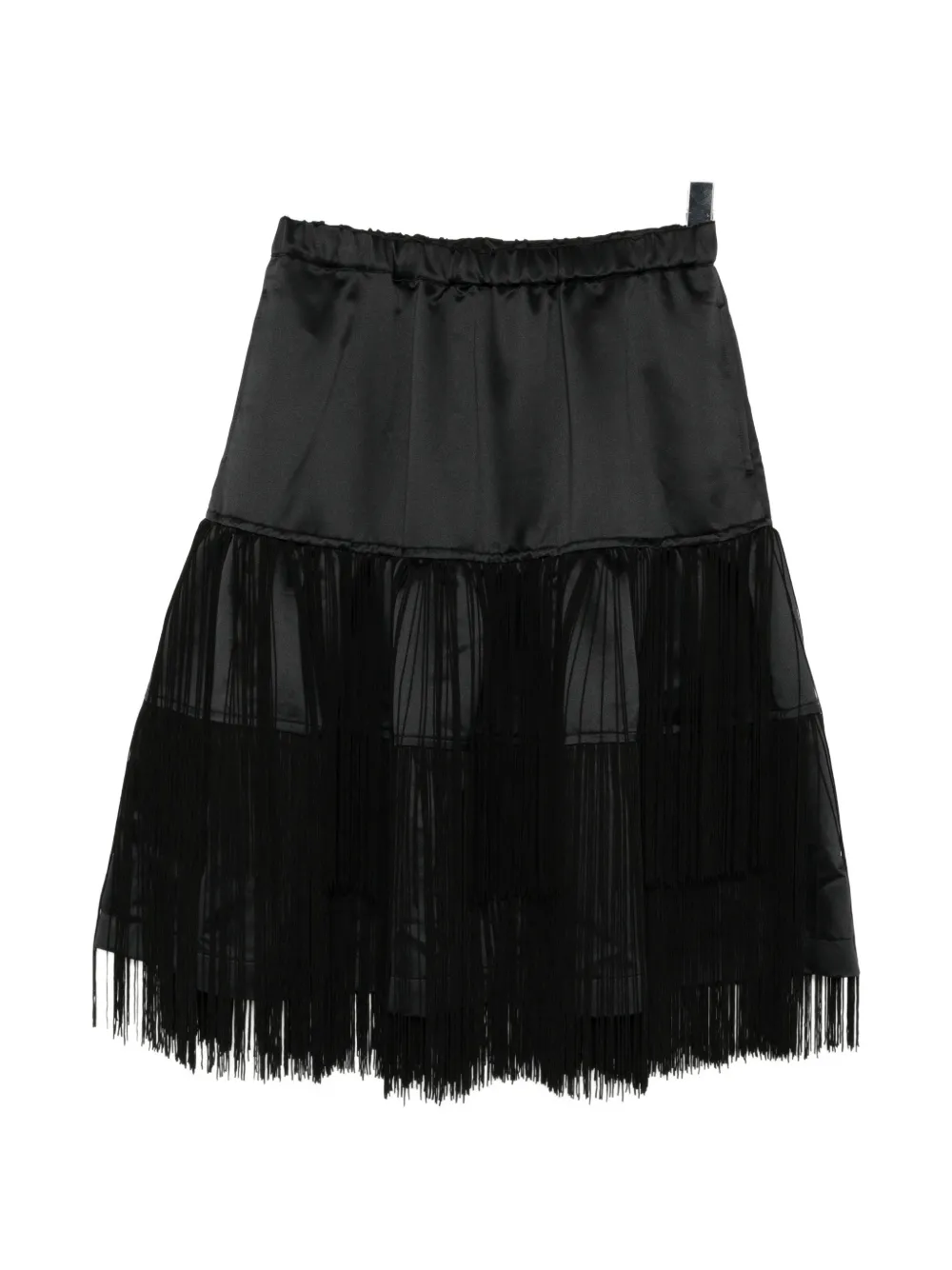 Comme Des Garçons Black fringe-detailed tiered skirt - Nero