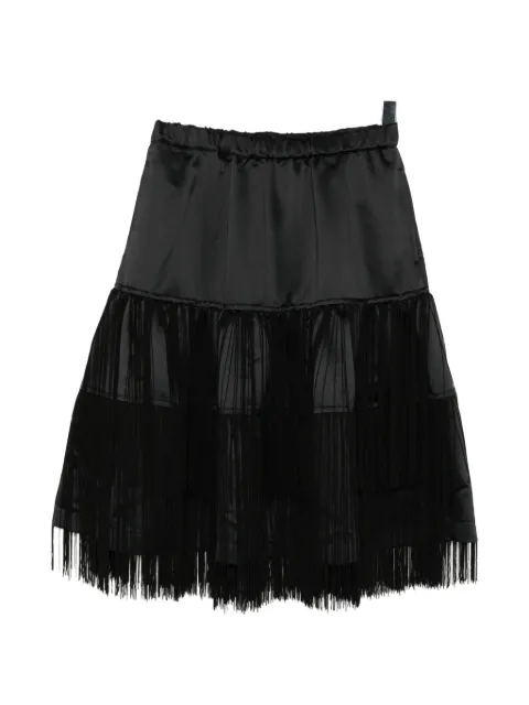 Comme Des Garçons Black fringe-detailed tiered skirt