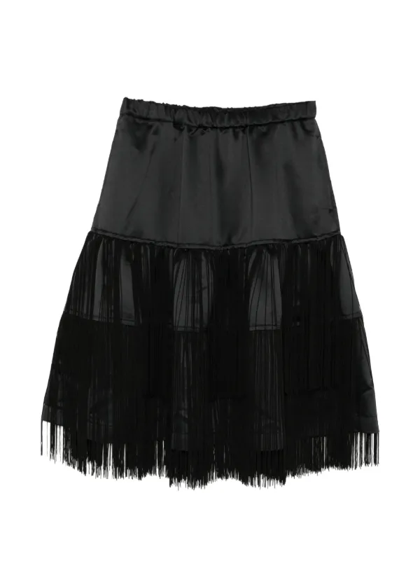 Black Comme Des Garçons フリンジ ティアードスカート | ブラック