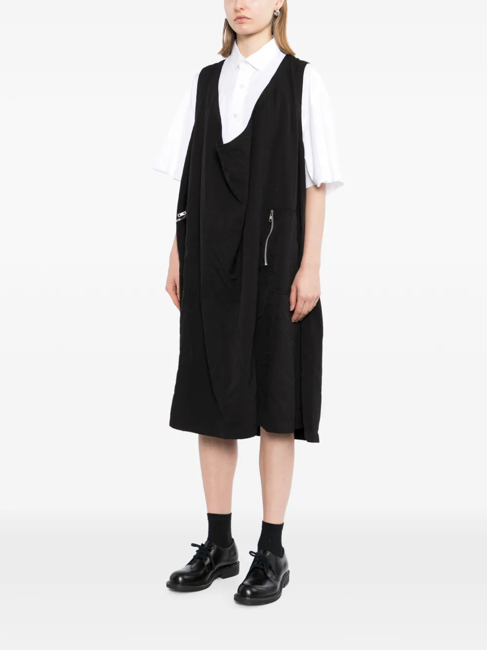 Black Comme Des Garçons Jurk met zakken met ritssluiting Zwart
