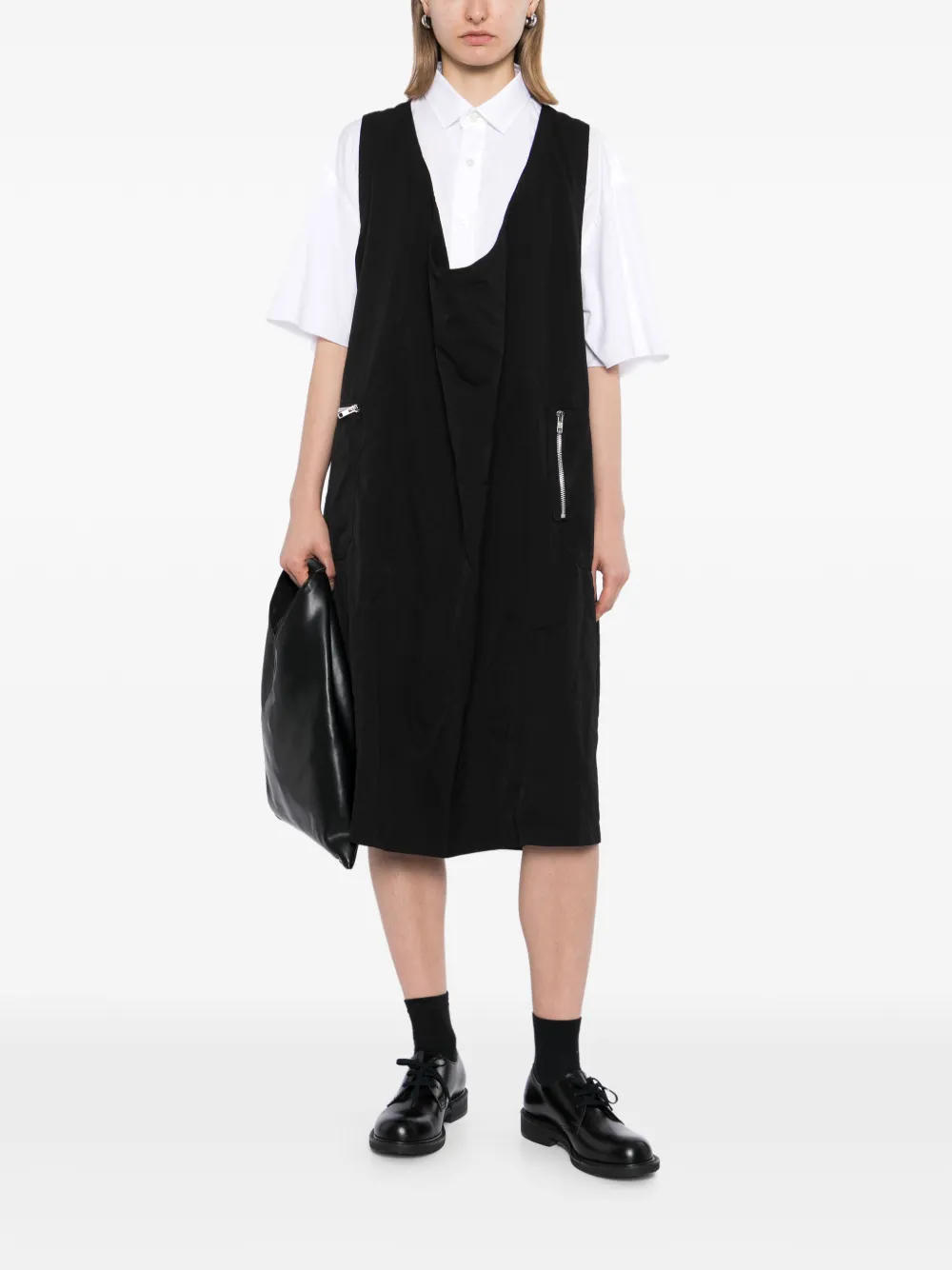 Black Comme Des Garçons Jurk met zakken met ritssluiting Zwart
