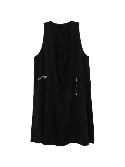 Black Comme Des Garçons vestido bolsillos con cierre