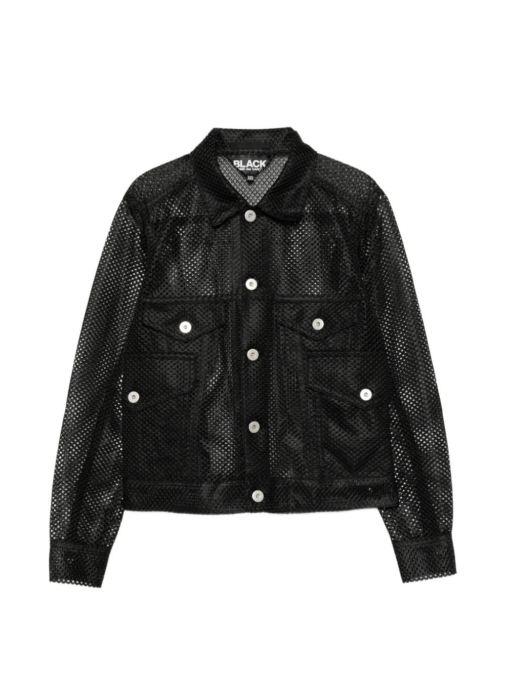 Comme Des Garçons Black mesh button-up jacket - Nero