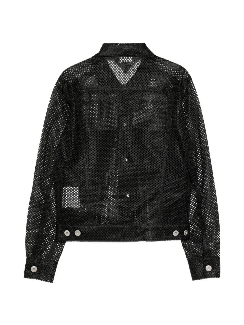 Black Comme Des Garçons Button-up jack met mesh Zwart