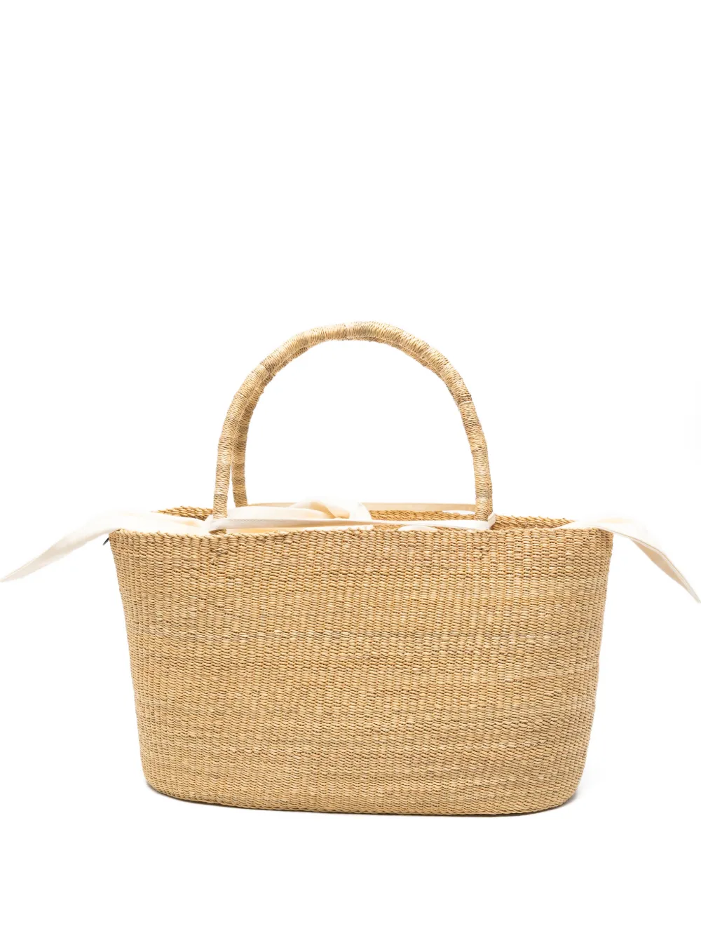 Muun maxi Echo woven straw tote bag - Toni neutri