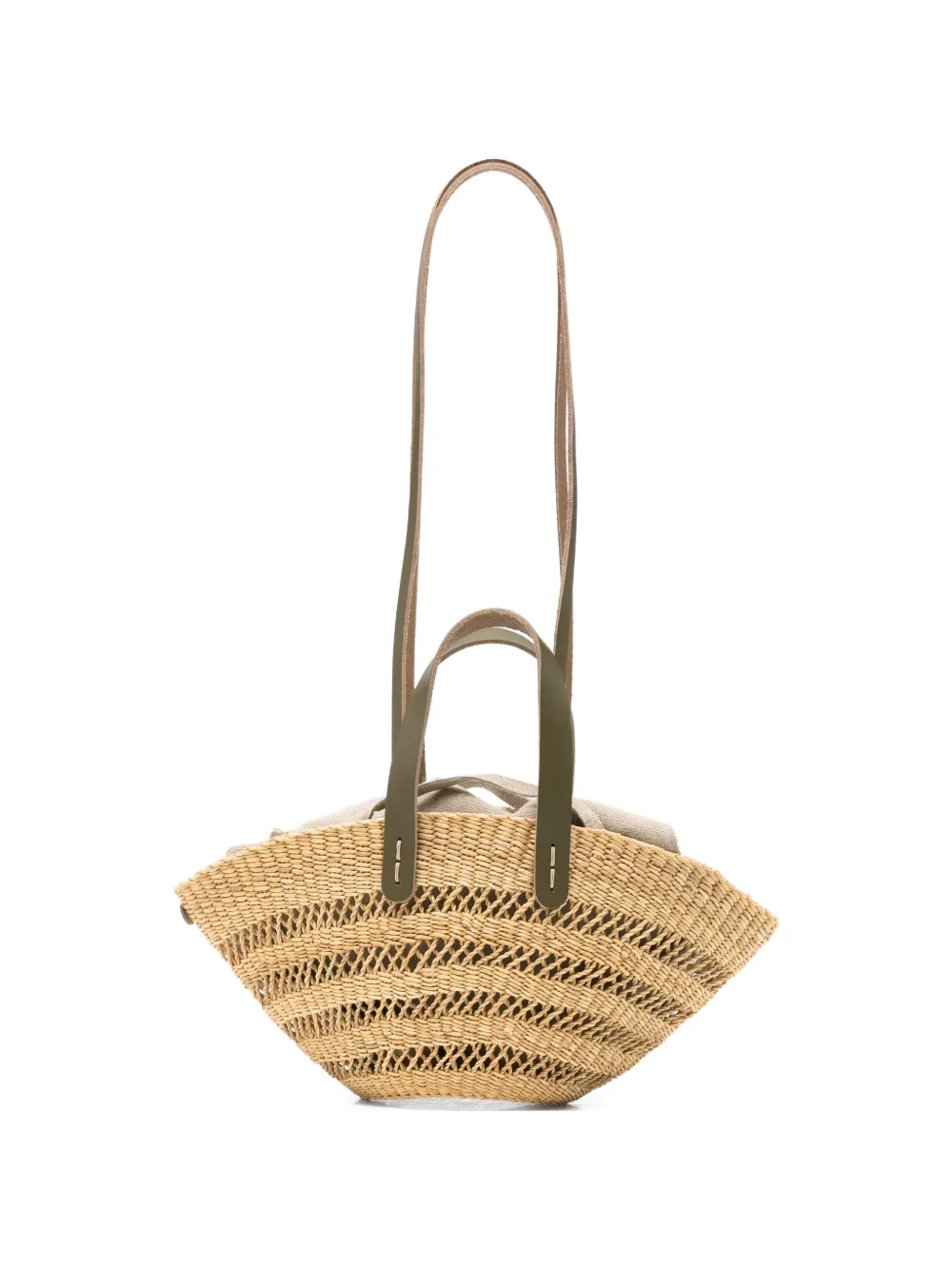 Muun mini Chantelle woven straw tote bag - Toni neutri
