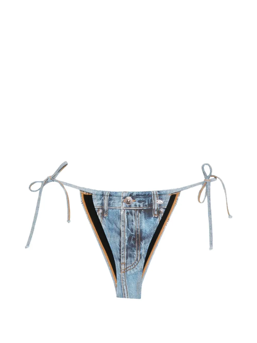 Diesel Jean Trompe L'oeil denim-effect bikini bottom - Blau