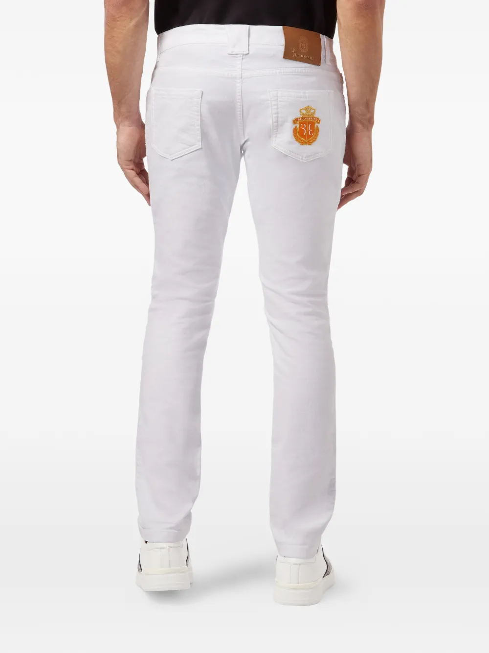 Billionaire Jeans met logopatch Wit