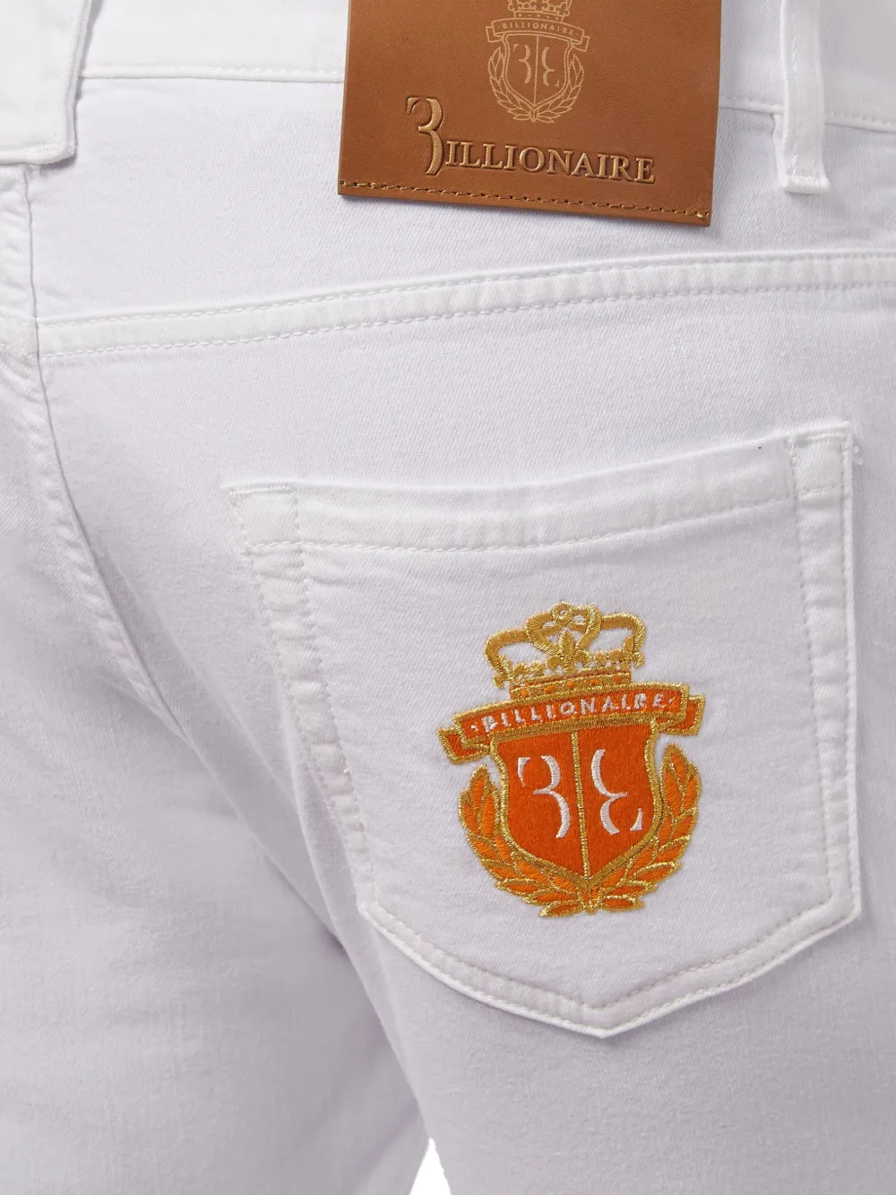 Billionaire Jeans met logopatch Wit