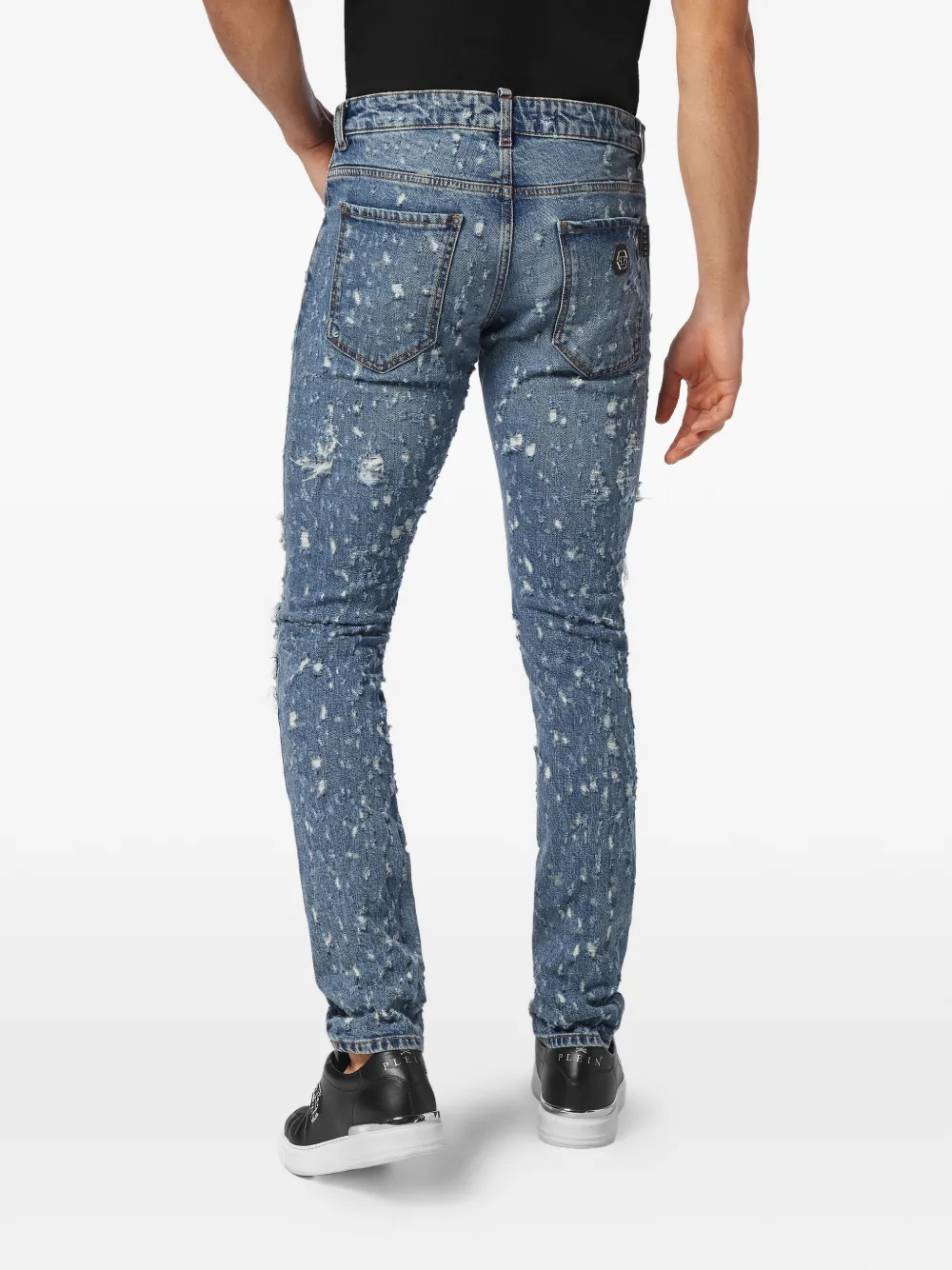 Philipp Plein Gerafelde jeans Blauw
