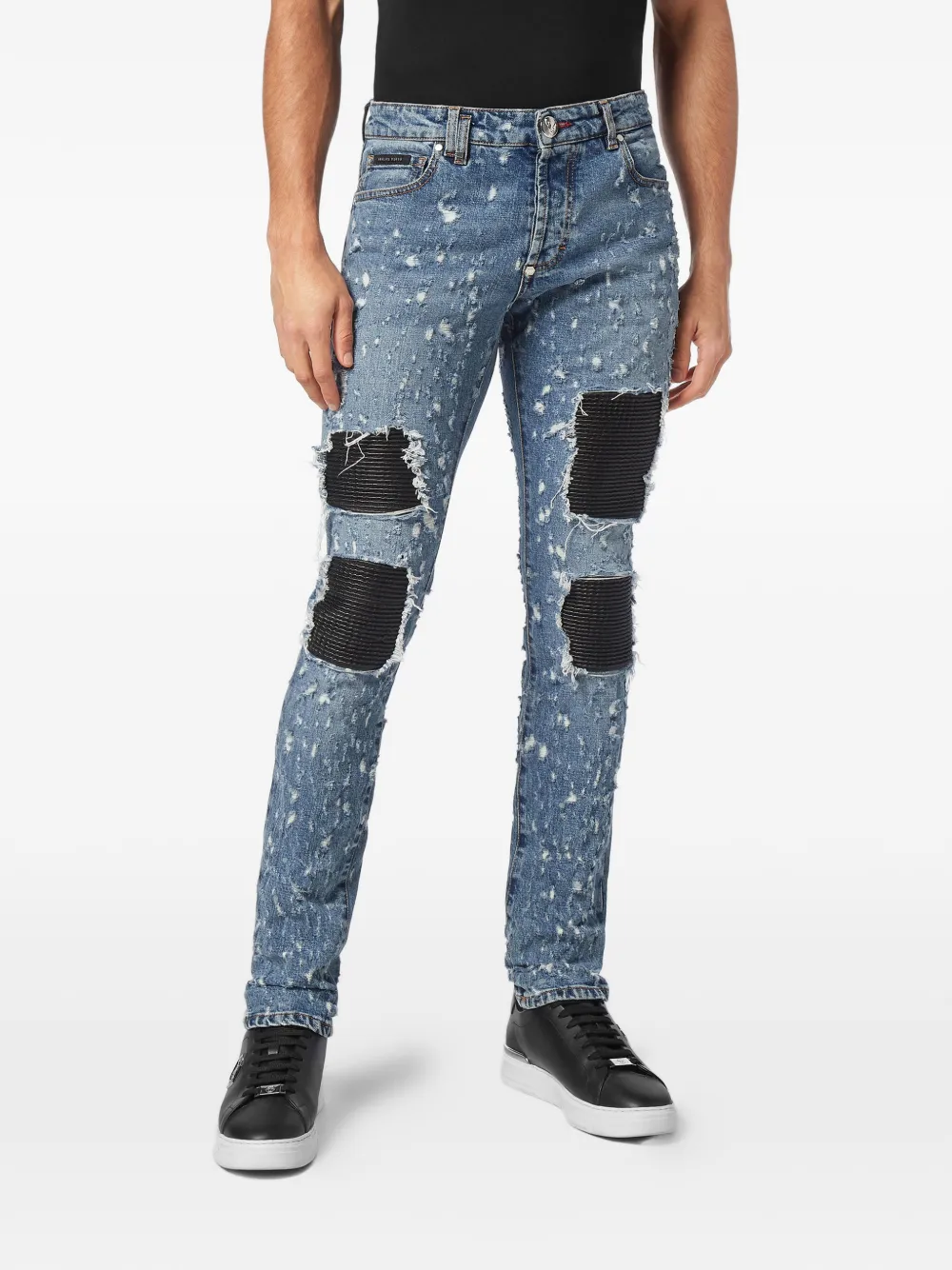 Philipp Plein Gerafelde jeans Blauw