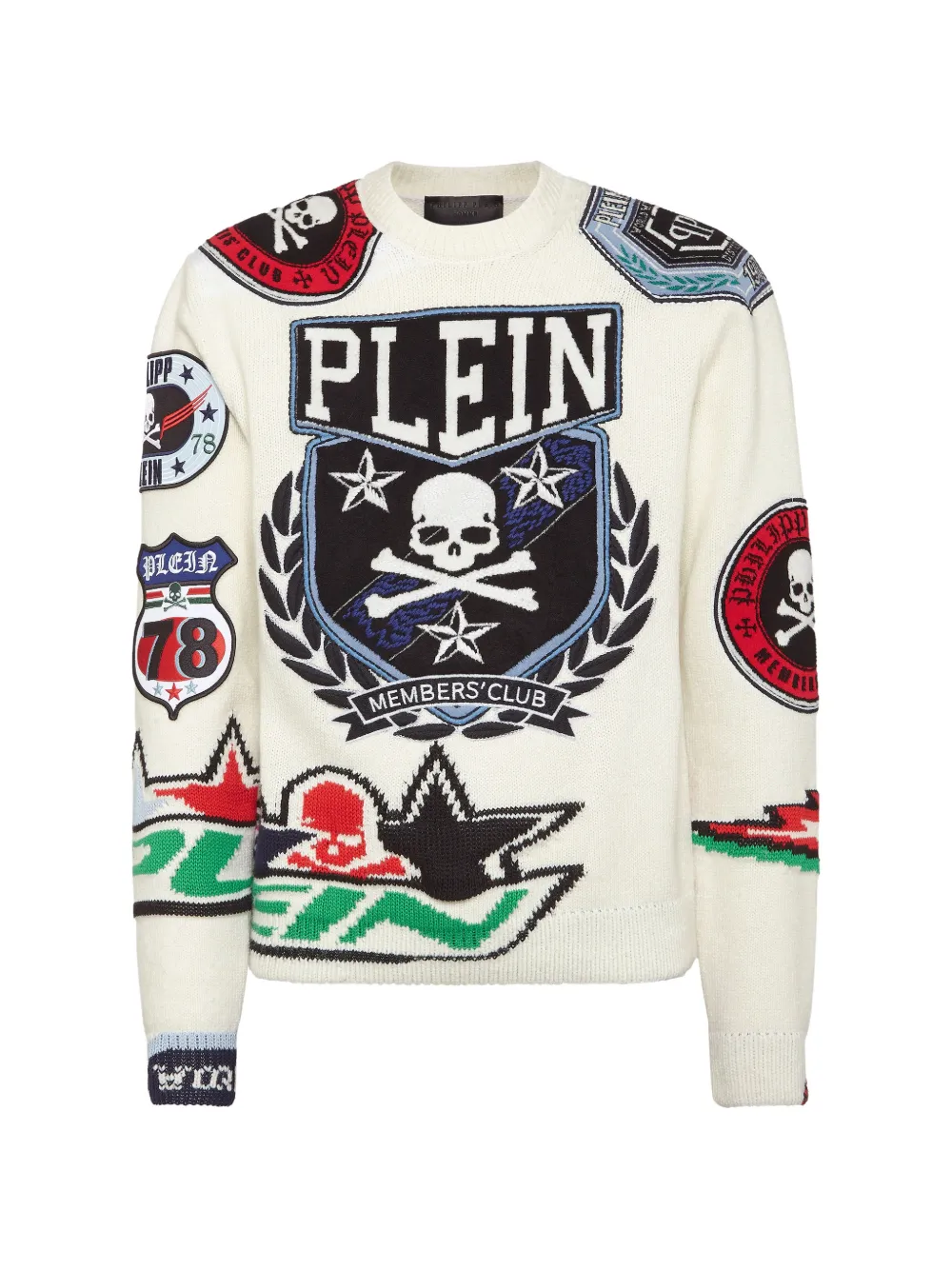 Philipp Plein patches round-neck sweater - Toni neutri