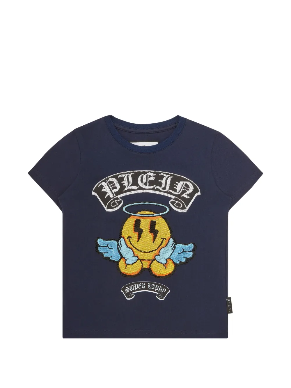 Philipp Plein Junior Smile rhinestone-embellished T-shirt - Blu