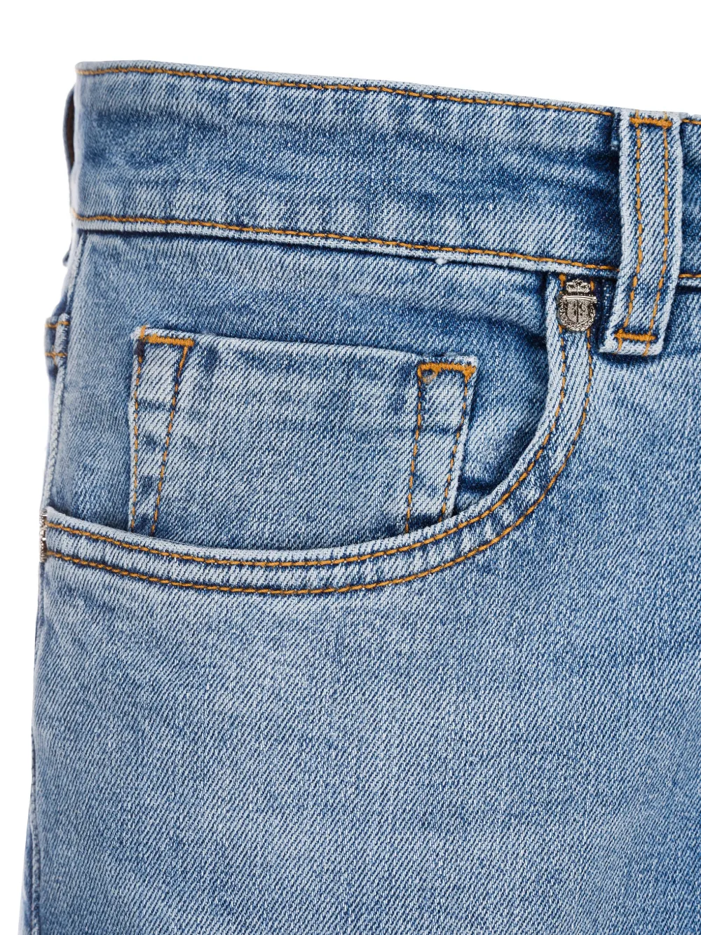 Billionaire Straight jeans met leren patch Blauw