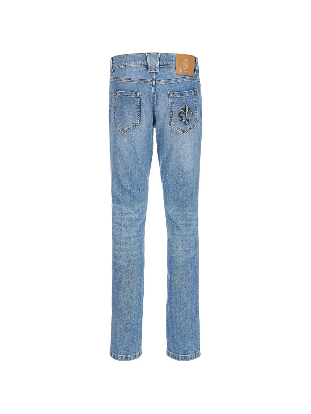 Billionaire Straight jeans met leren patch Blauw