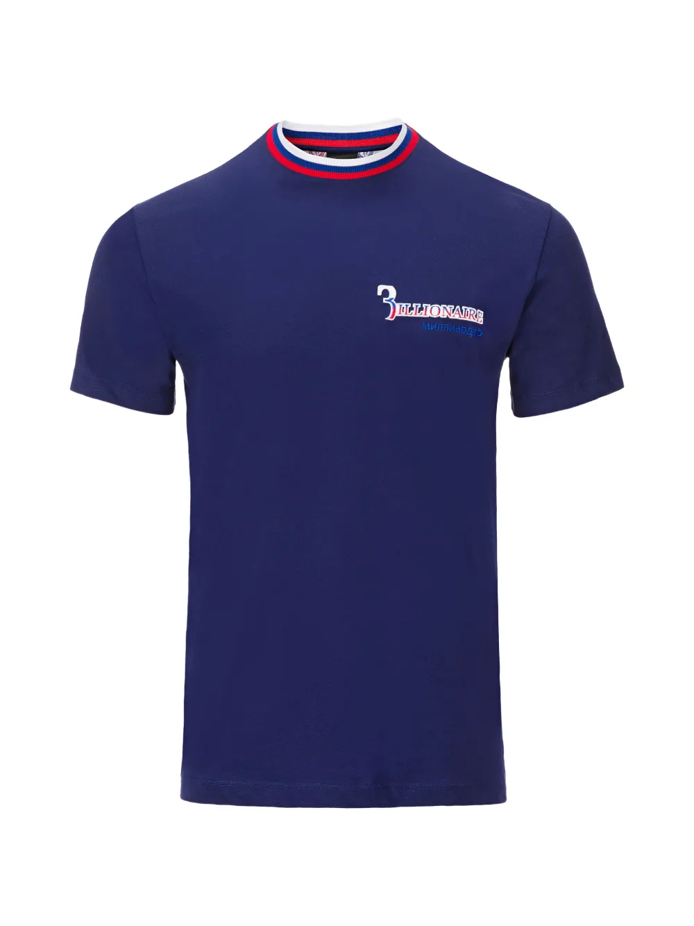 Billionaire round neck embroidered T-shirt - Blu