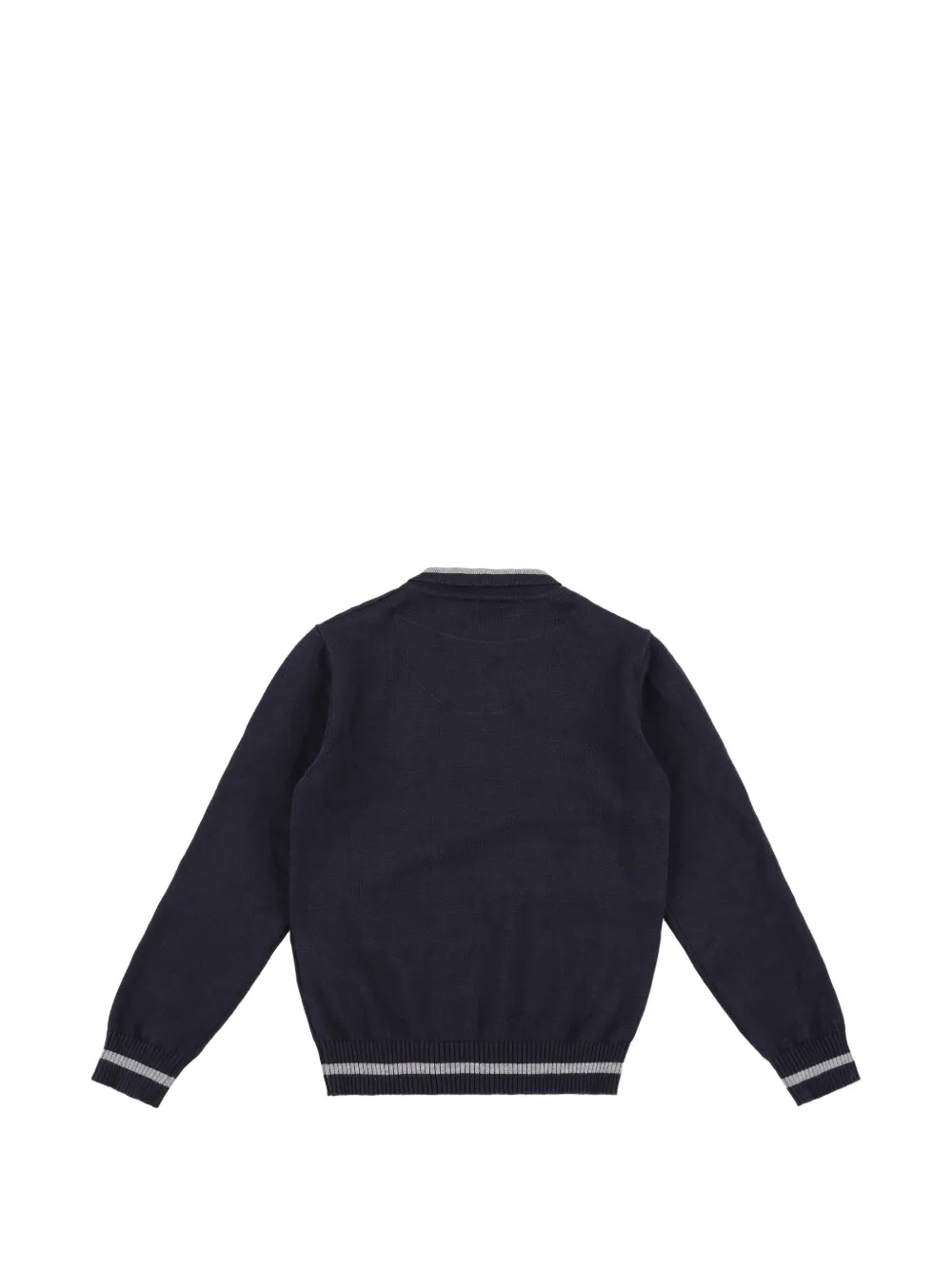 Billionaire Kids Crest katoenen pullover met geborduurd detail en kwartrits Blauw