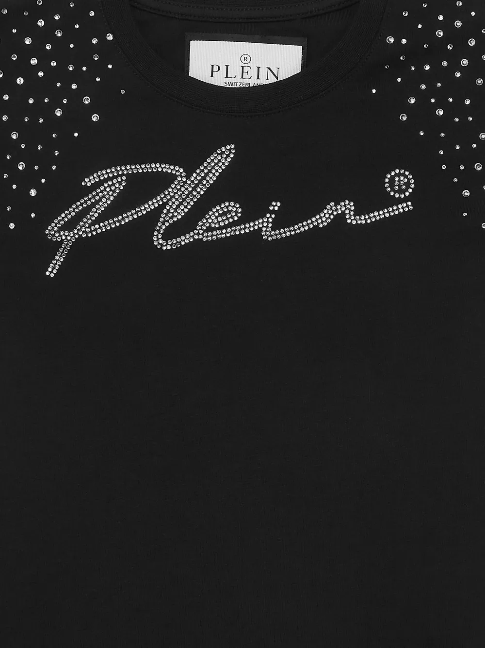 Philipp Plein Junior T-shirt met ronde hals en kristallen Zwart