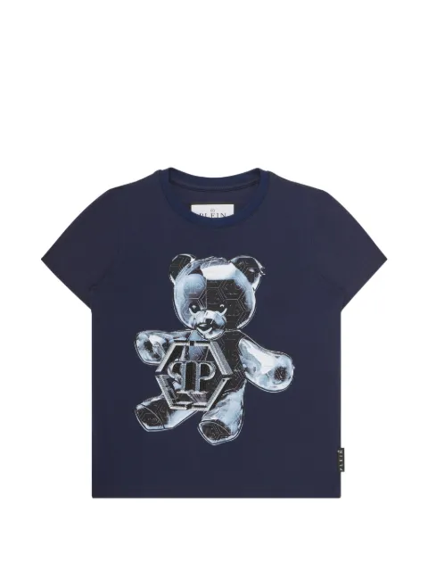 Philipp Plein Junior t-shirt à motif de nounours à strass