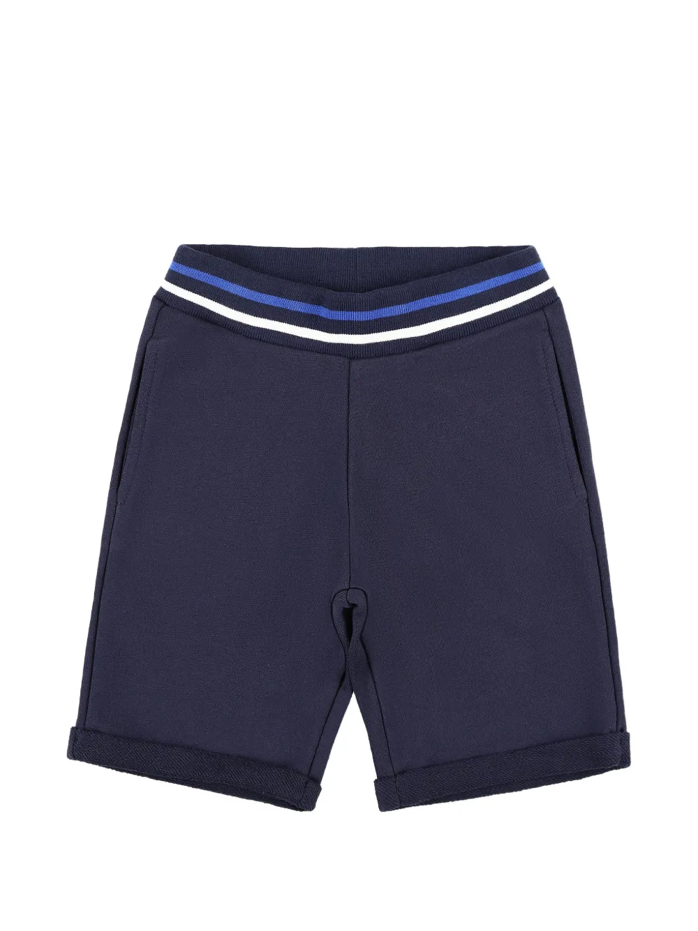 Billionaire Kids monogram striped drawstring shorts - Blu