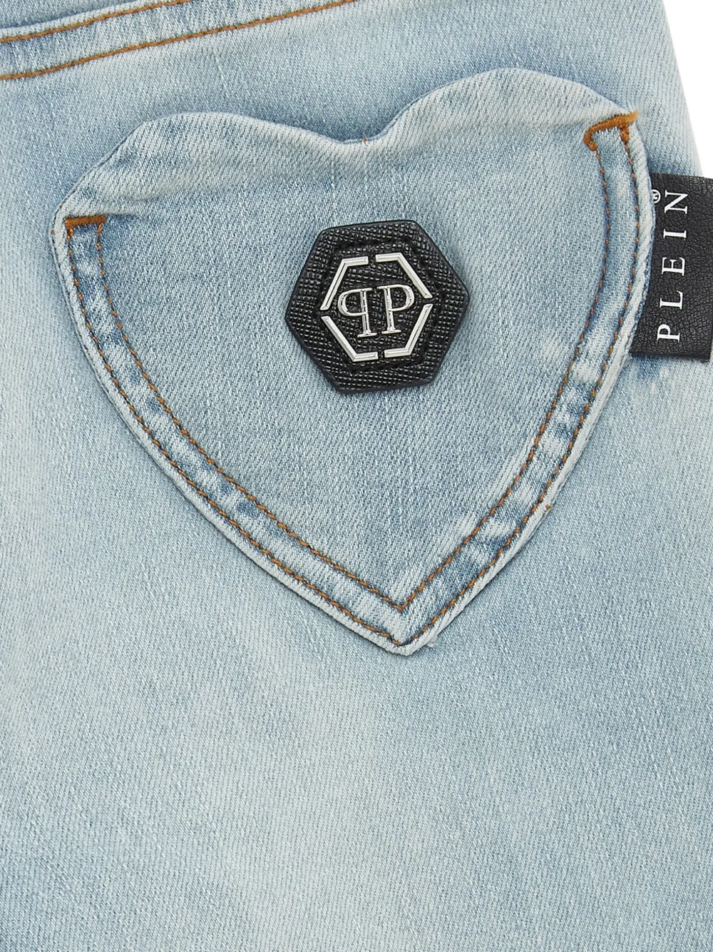 Philipp Plein Junior Jegging met hart Blauw