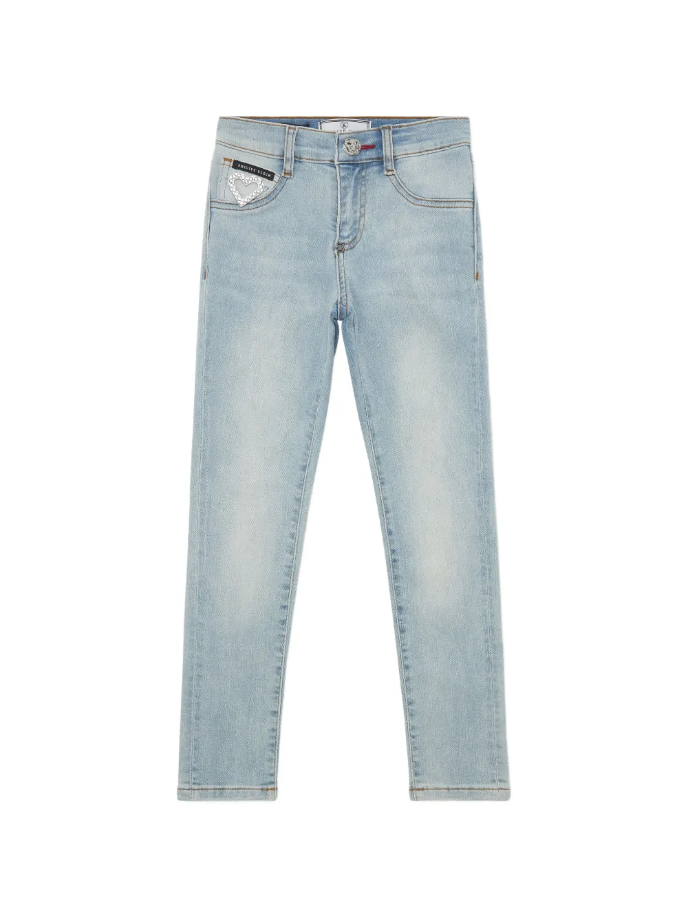 Philipp Plein Junior heart jeggings - Blu