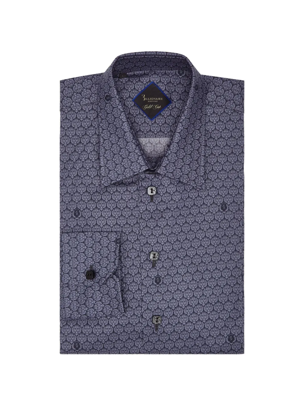 Billionaire Button-up overhemd met leeuwprint Blauw