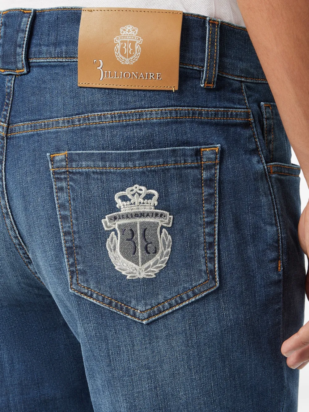 Billionaire Jeans met logopatch Blauw