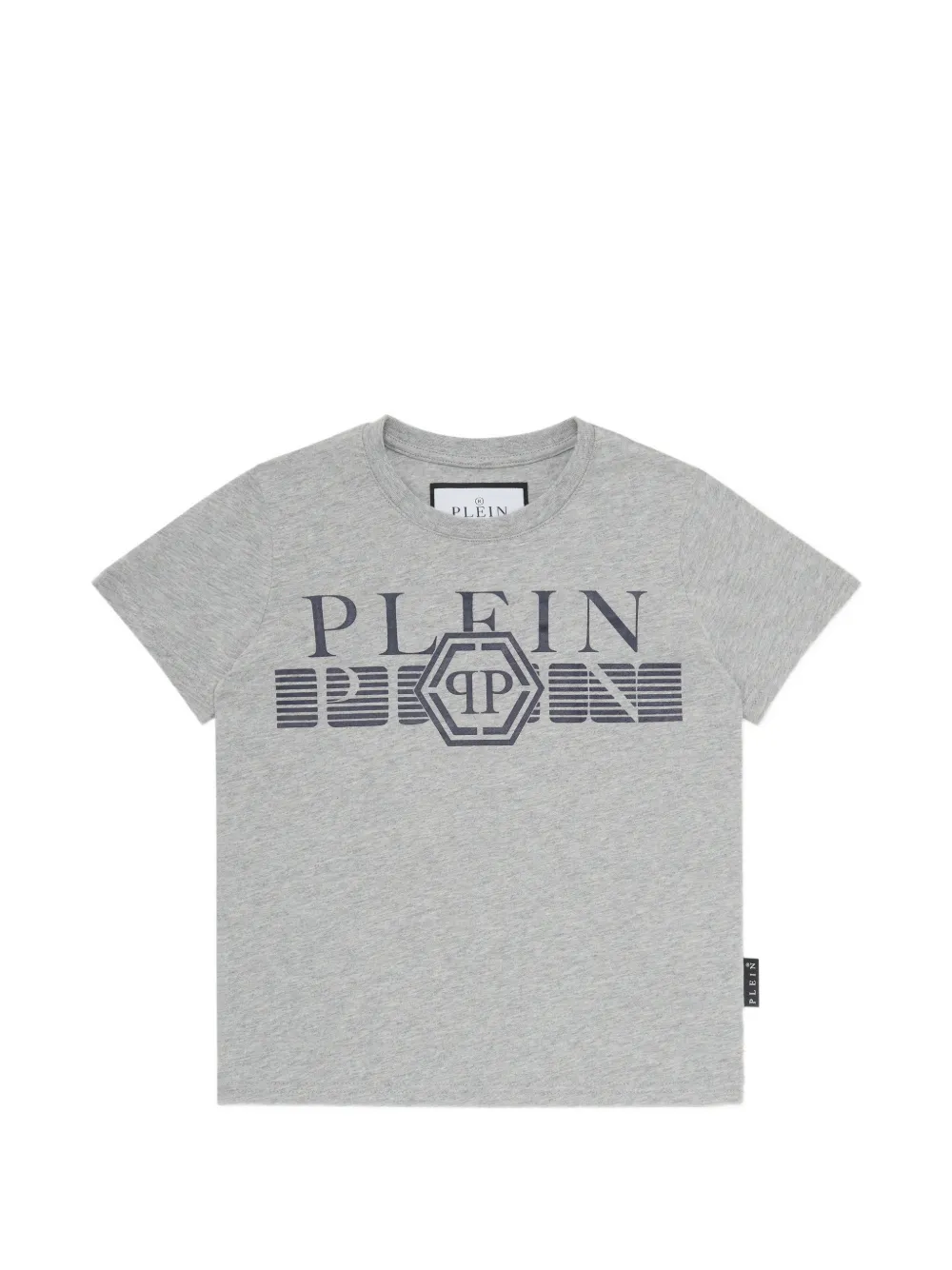 Philipp Plein Junior logo-print round-neck T-shirt - Grigio
