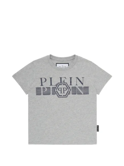 Philipp Plein Junior playera con logo estampado y cuello redondo
