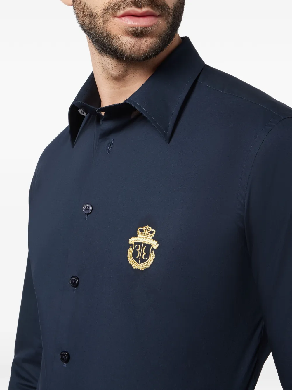 Billionaire Overhemd met geborduurd monogram Blauw
