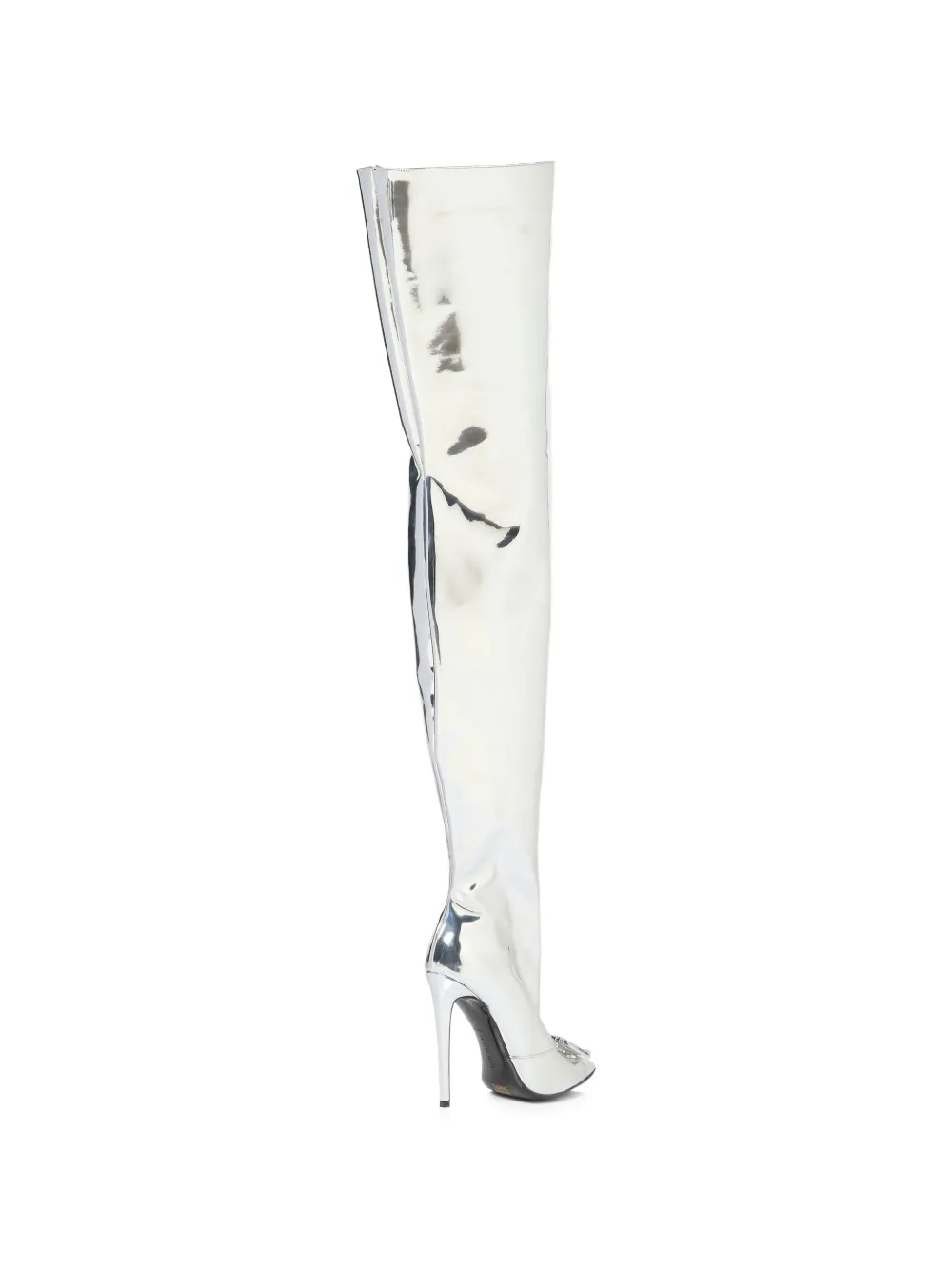 Philipp Plein Metallic overknee laarzen Zilver