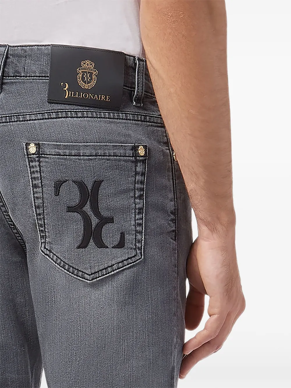 Billionaire Straight broek met logo Grijs