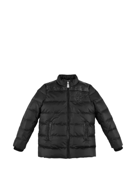 Billionaire Kids quilted crocodile-print bomber jacket