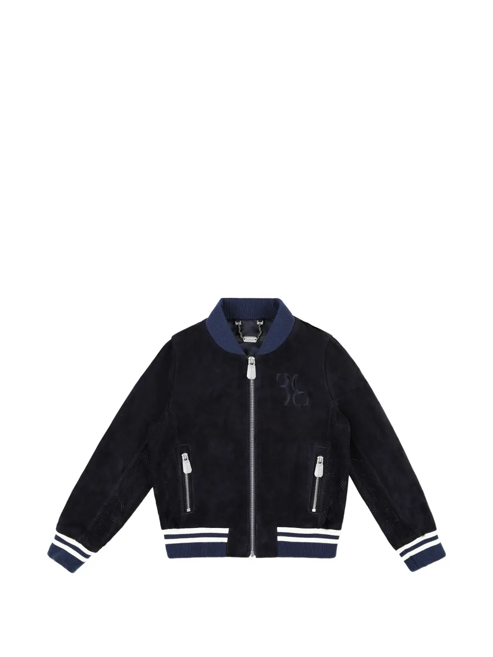 Billionaire Kids leather bomber jacket - Blau