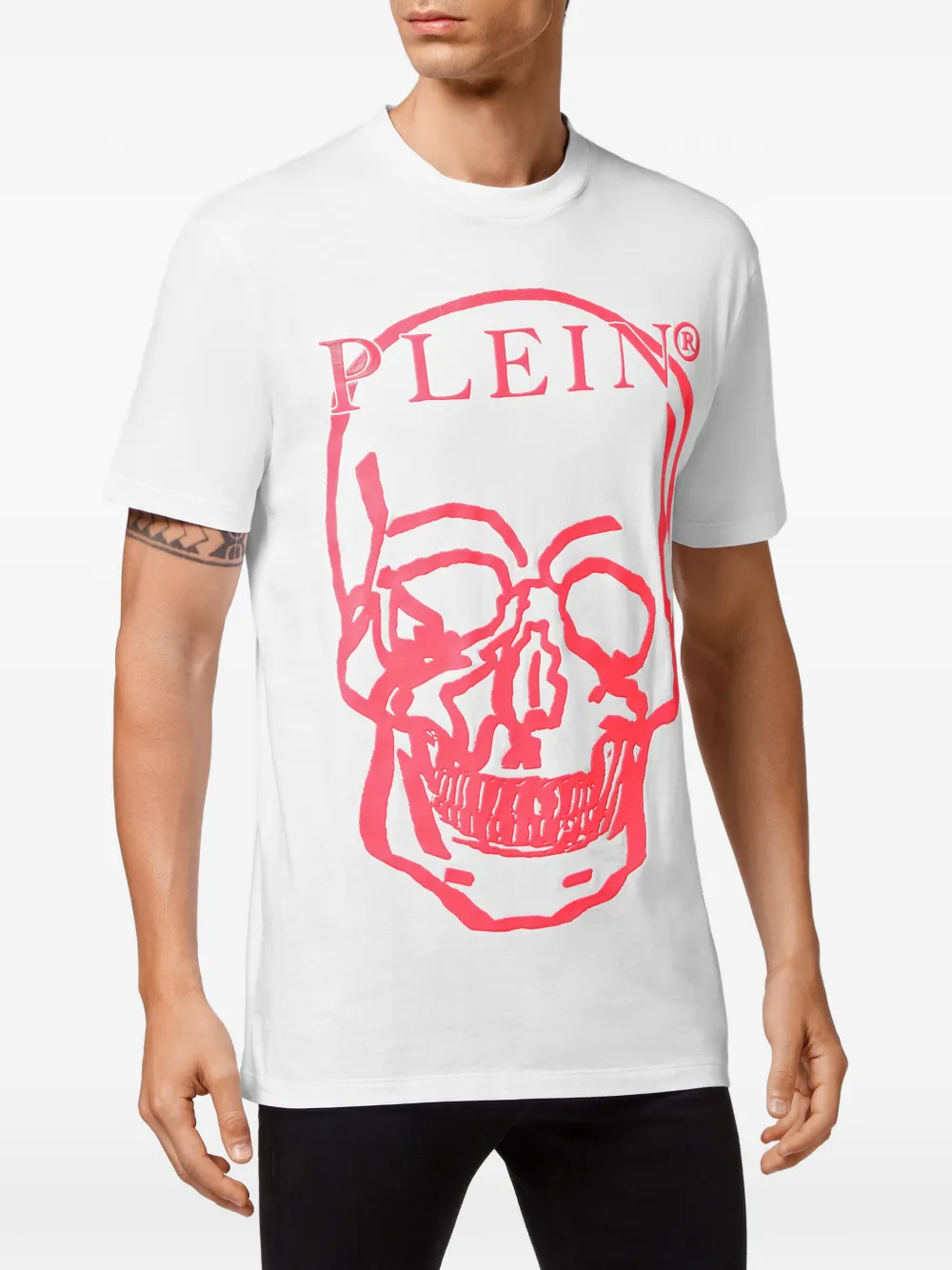 Philipp Plein T-shirt met doodskopprint Wit