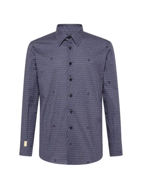 Billionaire lion-print button shirt