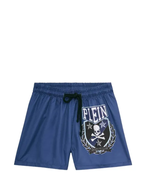 Philipp Plein Junior shorts de playa con cordones en la pretina