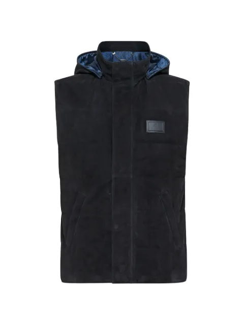 Billionaire logo-patch hooded gilet