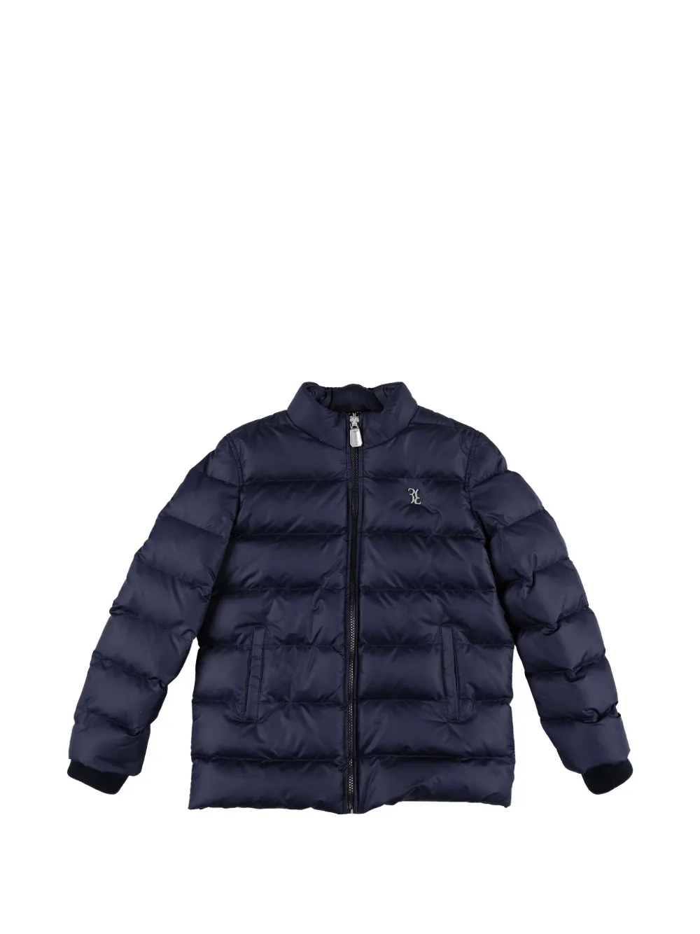 Billionaire Kids logo-plaque quilted jacket - Blu