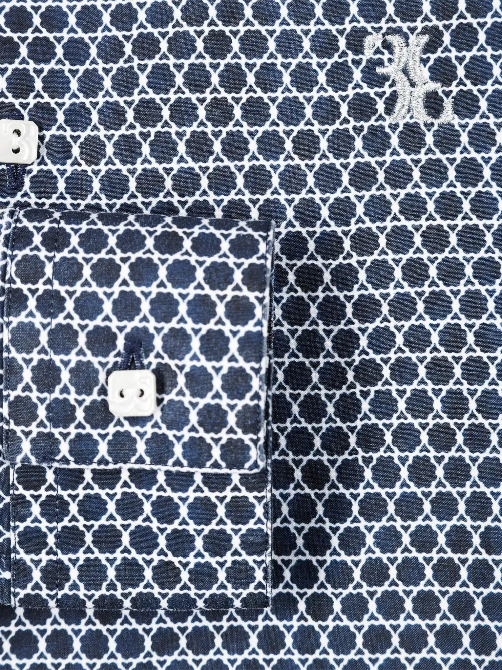 Billionaire Kids Clayton shirt met borduurwerk en print Blauw