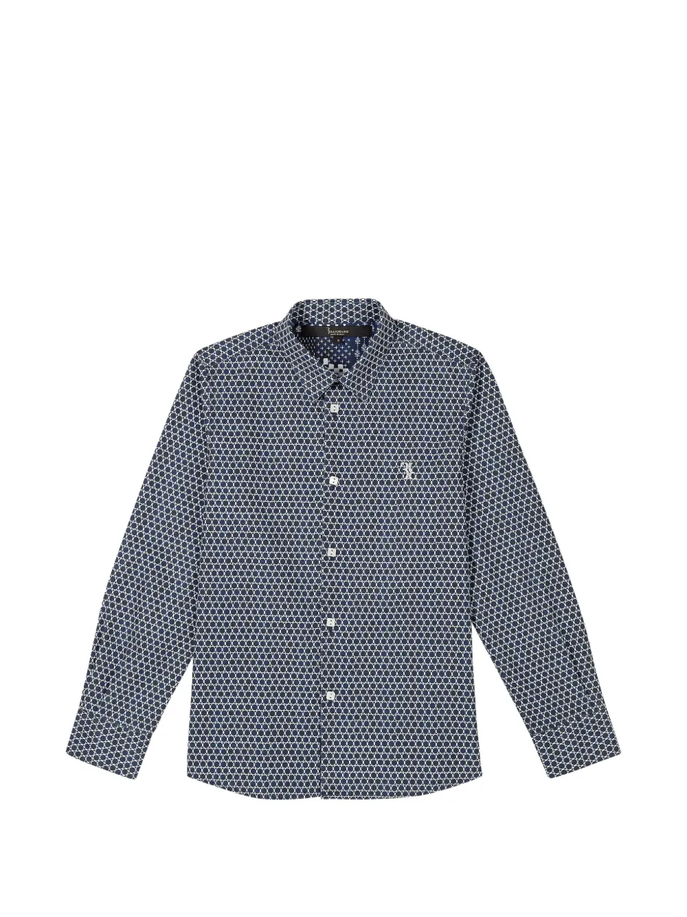 Billionaire Kids Clayton printed embroidered shirt - Blu