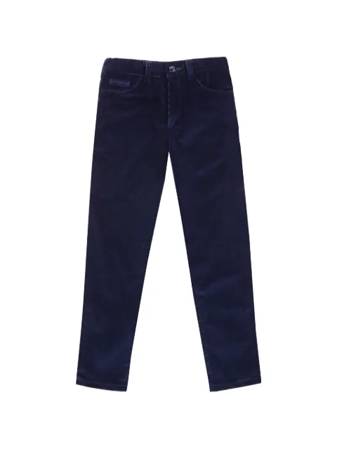 Billionaire Kids five-pocket crest-embroidered trousers