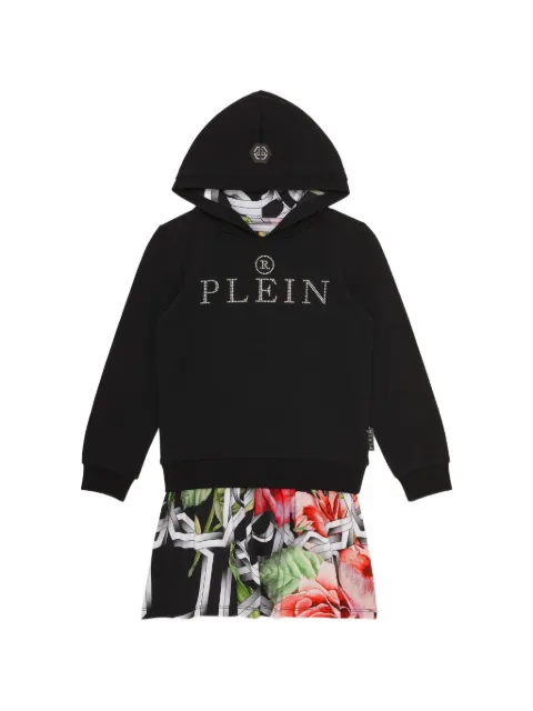 Philipp Plein Junior hooded logo dress