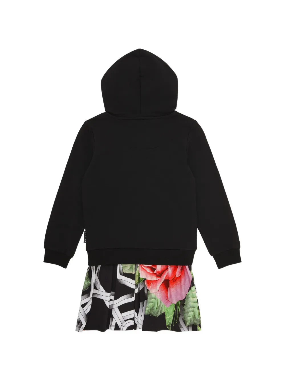 Philipp Plein Junior Jurk met capuchon en logo Zwart